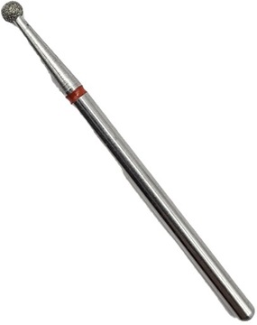 FREZ DIAMENTOWY KULKA CZERWONY 2,5 MM DO PAZNOKCI SKÓREK HYBRYD