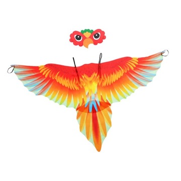 Zestaw strojów ptaka dla dzieci Ubieranka Płaszcz Kostium dla dzieci na Halloween Peleryna papugi czerwona