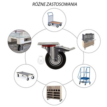 KOMPLET 4 SZT. KÓŁ fi 200 wózek regał 23STGU200 wózek regał szafka stół