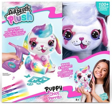 AIRBRUSH PLUSH POKOLORUJ PLUSZAKA PLUSZ PIES PIESEK MASKOTKA DO KOLOROWANIA