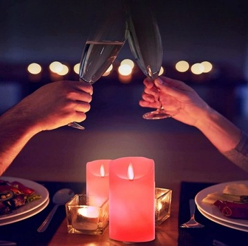 ŚWIECE WOSKOWE LED RGB KOLOROWE ŚWIECZKI Z PILOTEM 3x SWIECE NA BATERIE