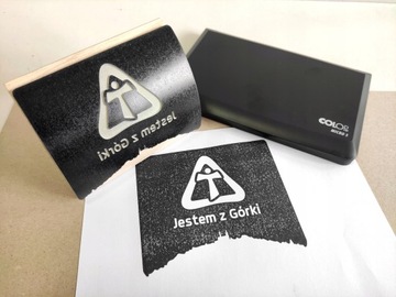 Большая марка 110х90 в виде подставки Штамп ВАШ ЛОГО для картонных коробок и пакетов