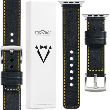 Prémiový řemínek Apple Watch Ultra 10 9 8 7 6 5 Se Černý Ručně vyrobený