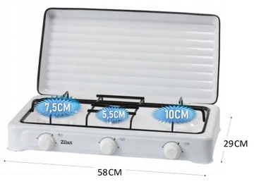 KUCHENKA GAZOWA 3 PALNIKI PRZENOŚNA BIAŁA