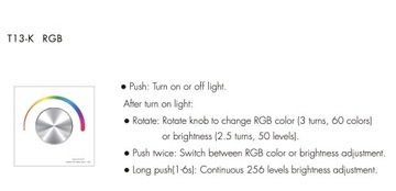 T13-K(B) RF LED RGB DMX512 вращающаяся 1-зонная панель