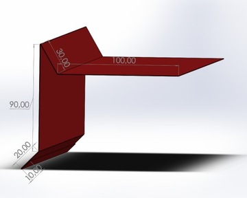 Wiatrownica pod papę gont czerwony MAT RAL3009