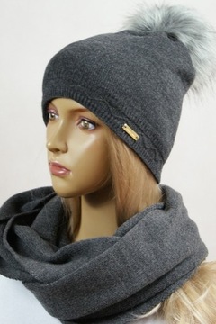KOMPLET CZAPKA + KOMIN pompon # 12
