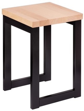 TABORET loft metal / drewno 46 cm - stołek, hoker