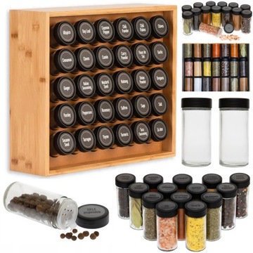 ОРГАНАЙЗЕР ДЛЯ СПЕЦИЙ Элегантная ПОЛКА ДЛЯ СПЕЦИЙ, 30 баночек + этикетки