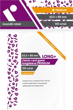 KOSZULKI NA KARTY REBEL CCG LONG PREMIUM 63,5x89mm 100 sztuk