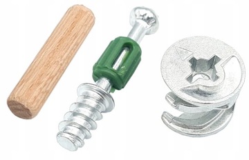 Złącze meblowe mimośrodowe dł 24 + kołek 8x30 mm
