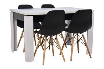 Krzesła Kubełkowe + Stół 80x120 Rozkładany Laminat