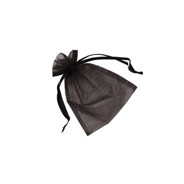 Opakowanie szyfonowe woreczek z organzy czarny czteropak na prezent spakuj