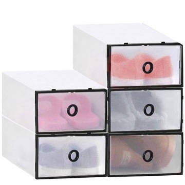 5x PUDEŁKO ORGANIZER POJEMNIK NA BUTY Z SZUFLADĄ 33x23x13,5cm DUŻE ZESTAW