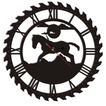 Zegar ZG18 czarny ścienny koń