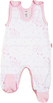 ŚPIOCHY śpioszki ROZPINANE MISIE RÓŻ 62 KLEKLE