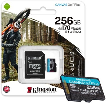 KARTA PAMIĘCI microSD 256GB 170MB/s Z ADAPTEREM SD Kingston Canvas Go! Plus