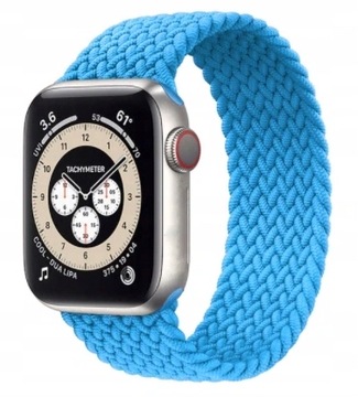 PASEK PLECIONY OPASKA PLECIONA SOLO DO APPLE WATCH 42 44 45 49MM BŁĘKITNA