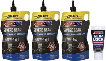 AMSOIL 75W140 OLEJ DO MOSTÓW 3 SZT + DODATEK LSD