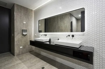 Черный Смеситель скрытого монтажа LUNGO LONG BLACK - REA