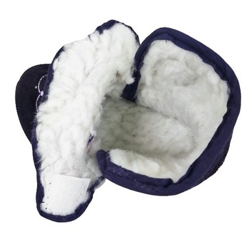 BUTY NIECHODKI dla dzieci KAPCIE ZIMOWE DO ŻŁOBKA Z FUTERKIEM 0-12m fiolet