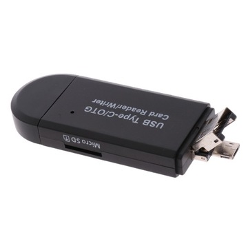 Черный: 1 устройство чтения карт памяти Micro USB/USB C типа C
