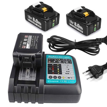 AKUMULATOR Li-ion 18V 8,0Ah x2 DO Makita BL1860B + SZYBKA ŁADOWARKA DC18RC