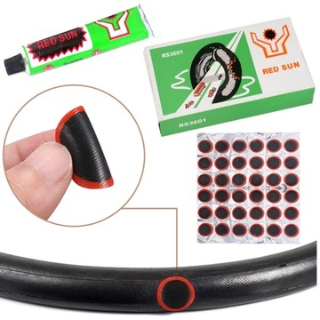 ŁATKI DO DĘTKI ROWEROWEJ ZESTAW NAPRAWCZY 36szt