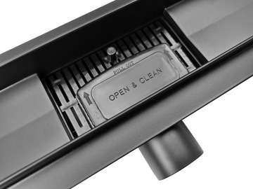 X-HOME LINEAR DRAIN 90 BLACK WAVE LOW