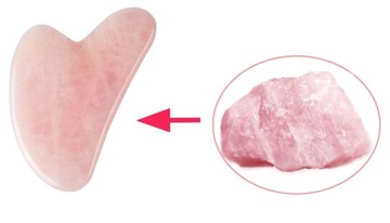 МАССАЖЕР ДЛЯ ЛИЦА, РОЗОВЫЙ КВАРЦ, ПЛАСТИНЫ ГУА ША