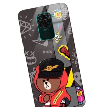 Etui GLASS do XIAOMI REDMI NOTE 9 Case Misie Wzory