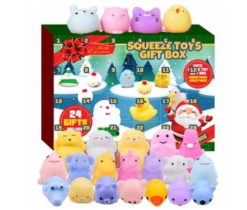 KALENDARZ ADWENTOWY DZIECI 24 SQUISHY SQU