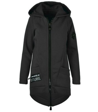 Designerska długa bluza parka gruba ciepła XL