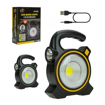 Latarka LED COB WIELOFUNKCYJNA 30W Ładowanie SOLAR USB