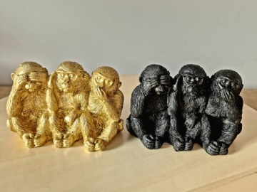 Фигурка 3 обезьянки, украшение с посланием в подарочной упаковке