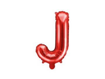 Balon foliowy litera J czerwona 35cm 1szt