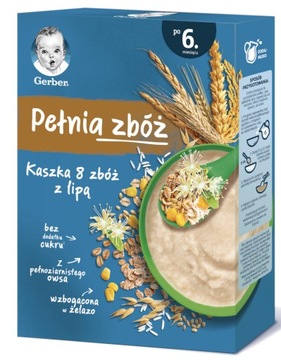 GERBER Kaszka 8 Zbóż z Lipą 6m+ 200g ECO
