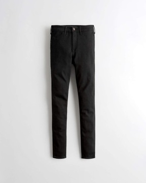 Jeansowe damskie legginsy czarne Hollister W27L26