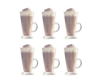 SZKLANKA DO KAWY Caffe latte ZESTAW 6szt. SZKLANKI