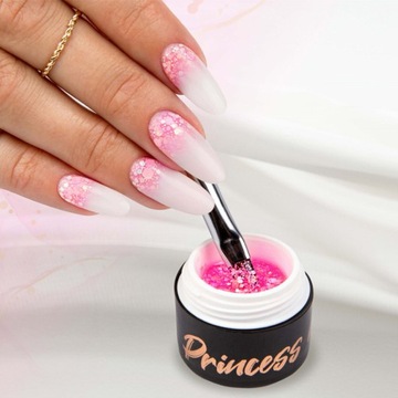 NC Żel Do Zdobień Paznokci Różowe Drobinki Princess Nail Art Gel Cindarella