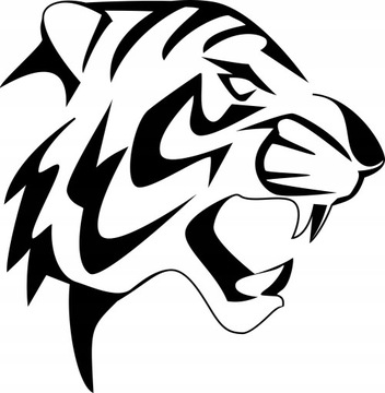 Naklejka na samochód kask laptop rower GŁOWA TYGRYSA tiger 12 x 11,8 cm