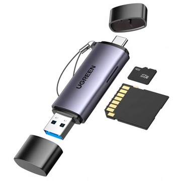 UGREEN ADAPTER CZYTNIK KART USB 3.0 SD / MICROSD / USB-C 3.0 PLUG&PLAY
