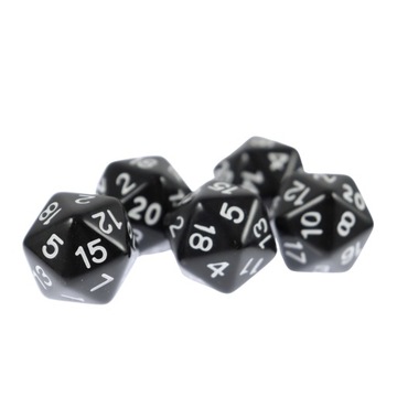 KOSTKA RPG CZARNA KOŚĆ DWUDZIESTOŚCIENNA K20