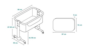 LIONELO Łóżeczko turystyczne TIMON dostawne Grafit