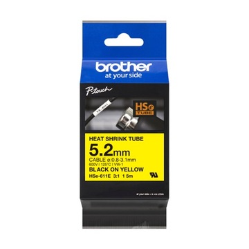 Taśma do drukarki etykiet Brother HSE611E 5,2 mm 1,5 m
