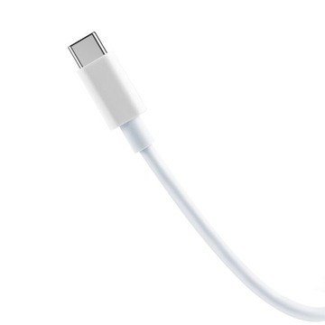 SZYBKI KABEL DWUSTRONNY USB-C - USB-C 1m 80W PRZESYŁ DANYCH PD QC 3.0 BIAŁY