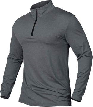 MĘSKA BLUZA SZYBKOSCHNĄCA QUARTER ZIP Z DŁUGIM RĘKAWEM DO BIEGANIA