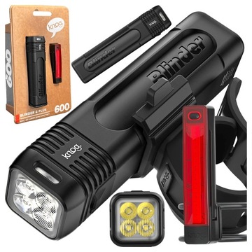 ZESTAW LAMPKI ROWEROWE KNOG BLINDER PRO 600 USB-C + TYLNA KNOG PLUS 20 lm