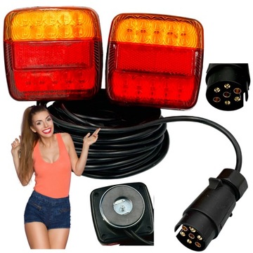 ZESTAW LAMP DO PRZYCZEPY PRZYCZEPKI NA MAGNES 20 LED 7,5M LEDOWE