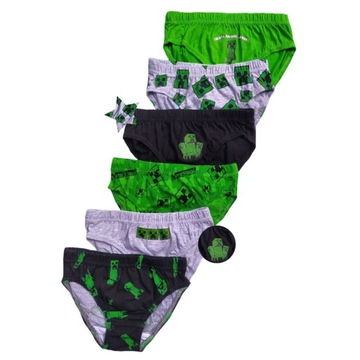 MINECRAFT majtki slipki CREEPER 13-14lat 164 6 szt